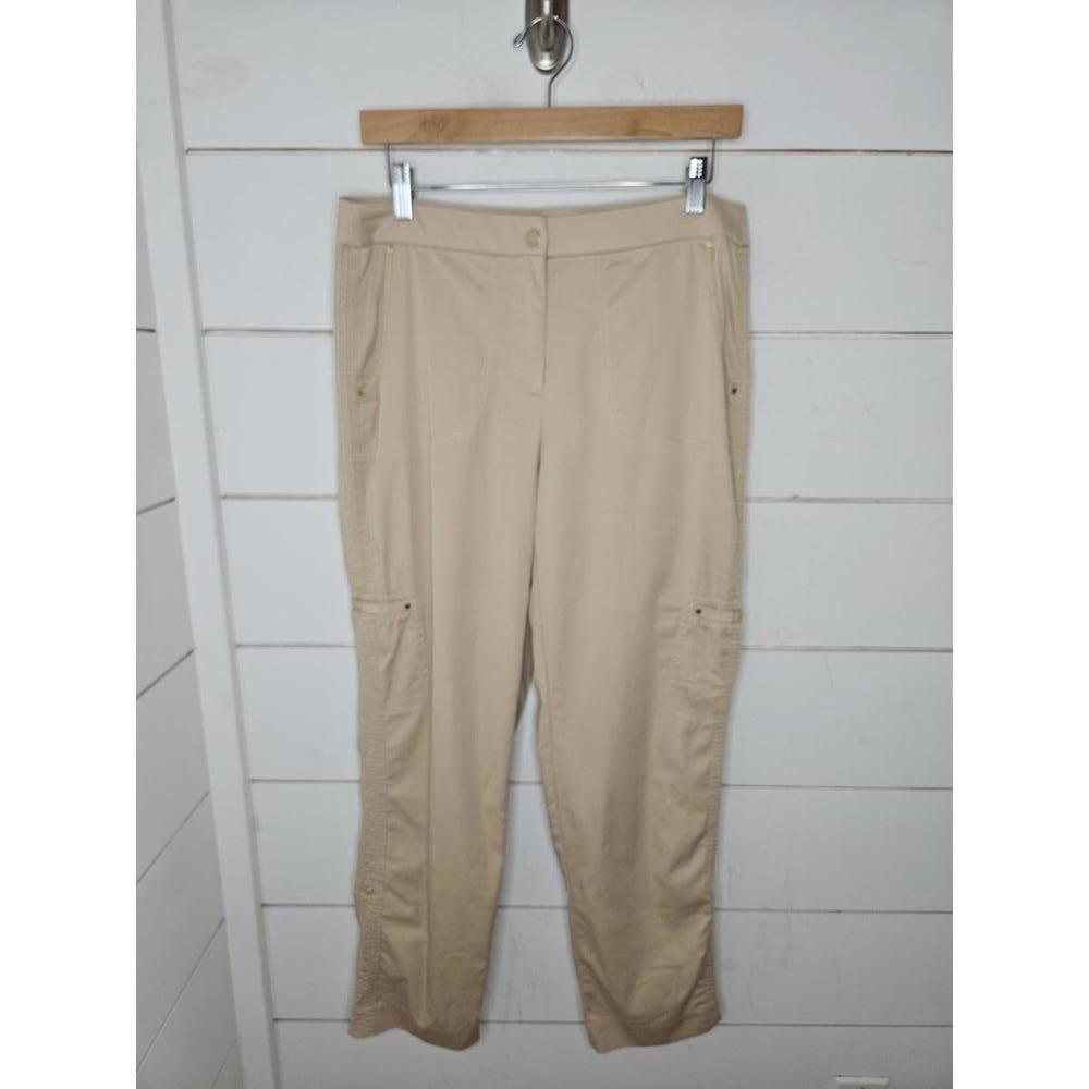 Chico's Size 6 Tan Lightweight cargo crop pants